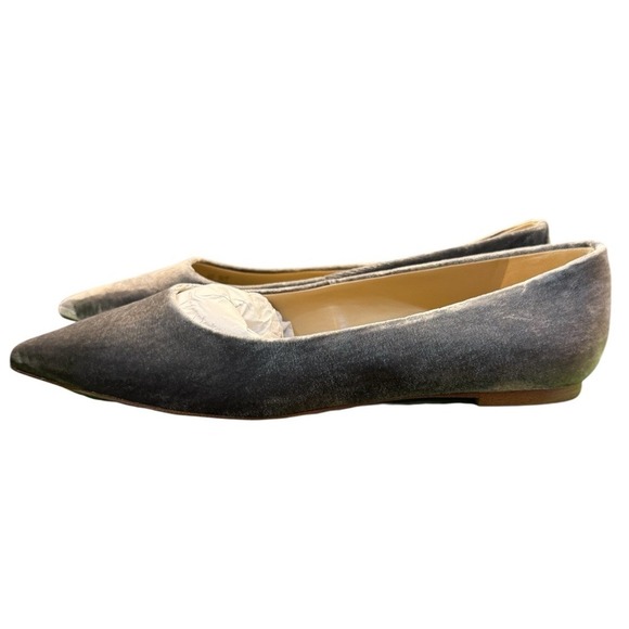 Sam Edelman WANDA POINTED TOE FLAT SMOKEY BLUE‎ VELVET Size 8 Gray - Picture 1 of 10